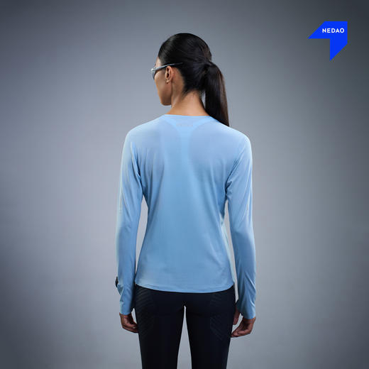 NEDAO内道空气感跑步长袖女士透气干爽训练运动长袖速干跑步上衣 商品图4