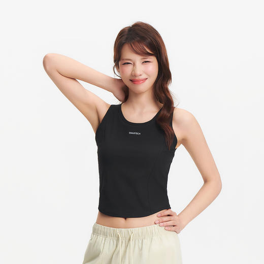 【99元任选2件】森马背心女夏短款凉感吸湿速干带胸垫紧身分割字母内搭运动风上衣 商品图2