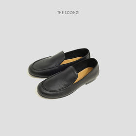 THESOONG早春新品经典羊皮内里羊绒舒适低跟乐福皮鞋HWXZ8271