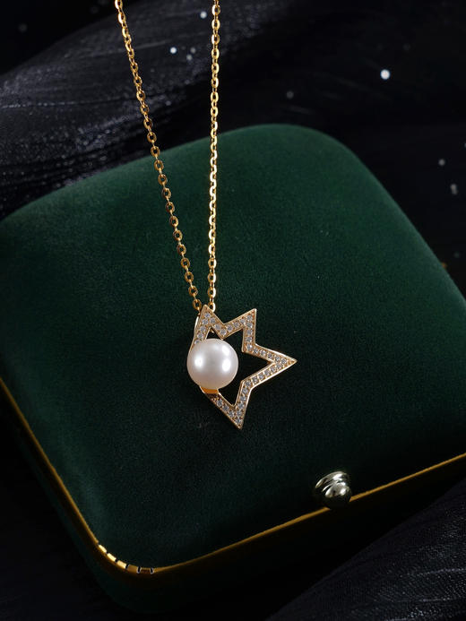 子佩集【甜梦星辰】银S925珍珠惜王妃套链【P1495】7mm珠枫叶半星光2601 商品图3