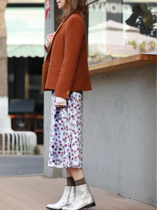 TYNVIE 双排扣羊毛西装外套 - 肉桂色 商品图9