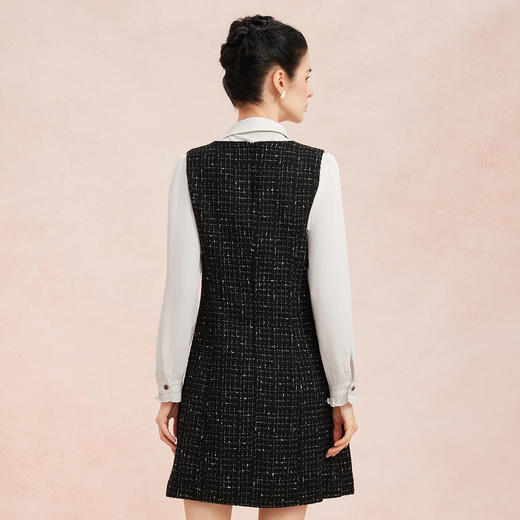 RE806斯尔丽26新款小香风系列花纱V领马甲连衣裙显瘦搭配淑女衬衫套装 商品图1