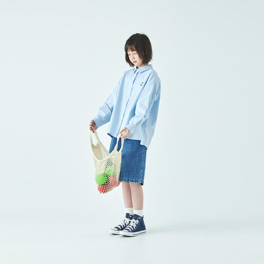 预售3.27发 棵初26年春季新款亲子中大女童胸前水果印花长袖衬衫纯棉宽松衬衣 商品图1