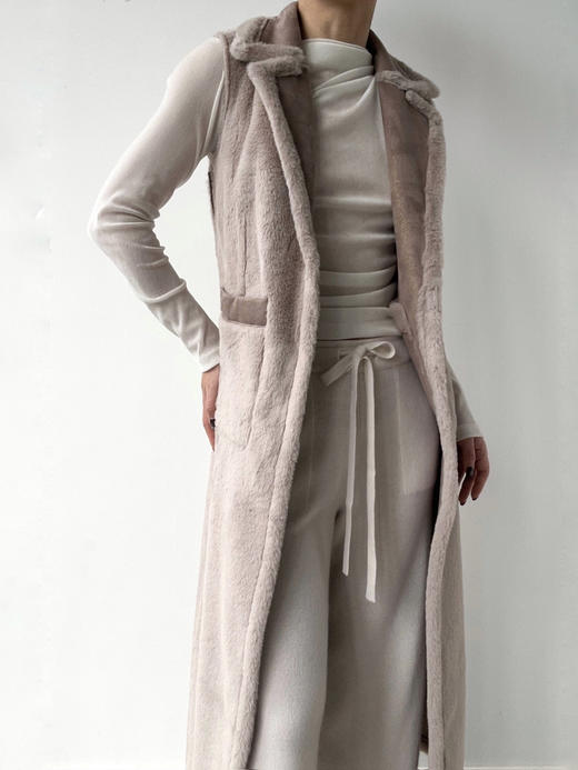 CG｜Selma full length reversible vegan suede VEST [长款 翻领麂皮两面穿马甲 ] 商品图4