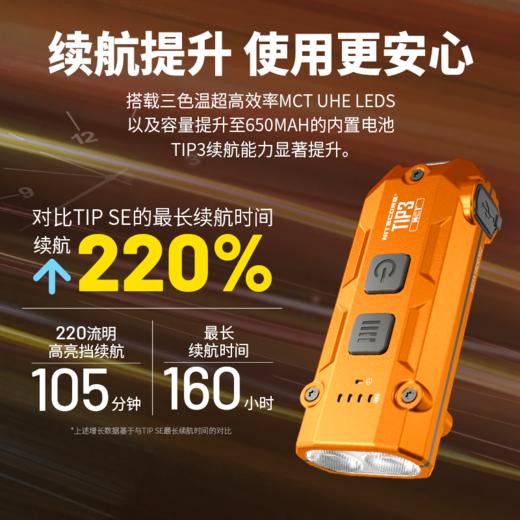 【2026新品】NITECORE奈特科尔TIP3钥匙扣灯EDC充电迷你小手电筒 商品图3
