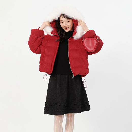 可爱甜美风基本款连帽羊京绒棉服-纪念日百货门店同款169043073 商品图2