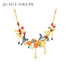 Juicy Grape首饰套装轻奢小众珐琅项链手链耳环戒指新年生日礼物 雀柿呈祥-喜事连连项链 商品缩略图0