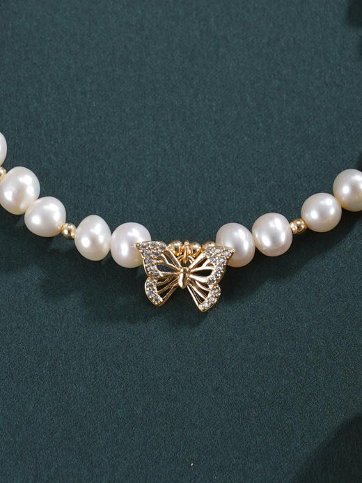 子佩集【缱绻蝴蝶】珍珠惜王妃手链【ZZSL004】5.5-6mm珠镀金蝴蝶结2601 商品图7