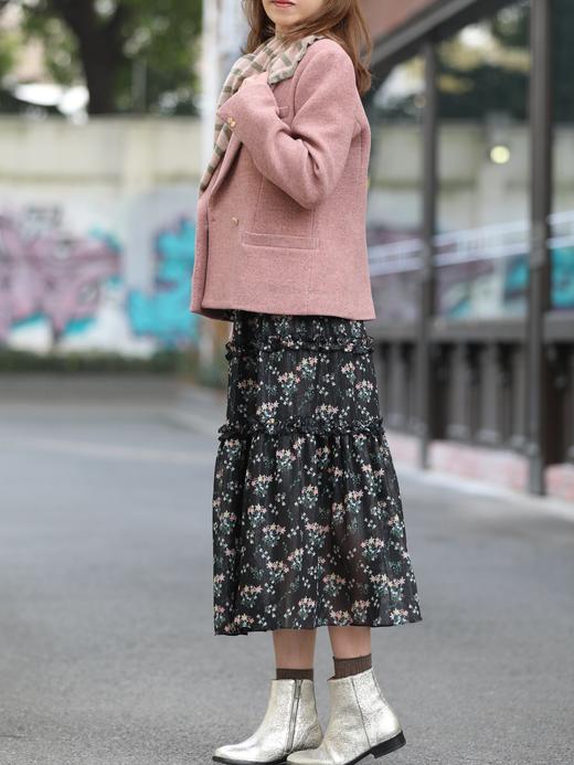 TYNVIE 双排扣羊毛西装外套 - 玫瑰粉色 商品图14