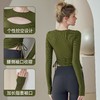 新款针织打底衫运动户外带胸垫抽绳长袖健身服上衣SF8680A 商品缩略图1