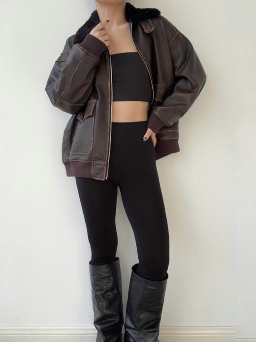 THEHOYAN｜P23160 Distressed Lambskin Jacket 做旧山羊皮夹克 商品图0