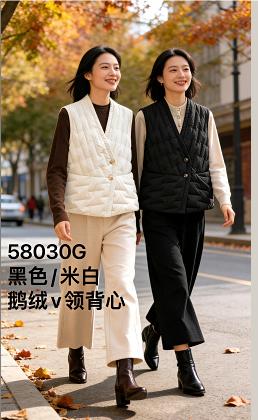 58030G鹅绒V领背心 商品图0