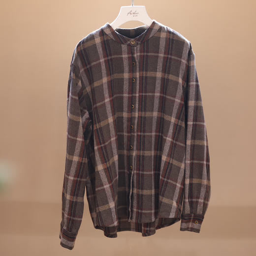 游原 羊毛小立领衬衫 商品图0