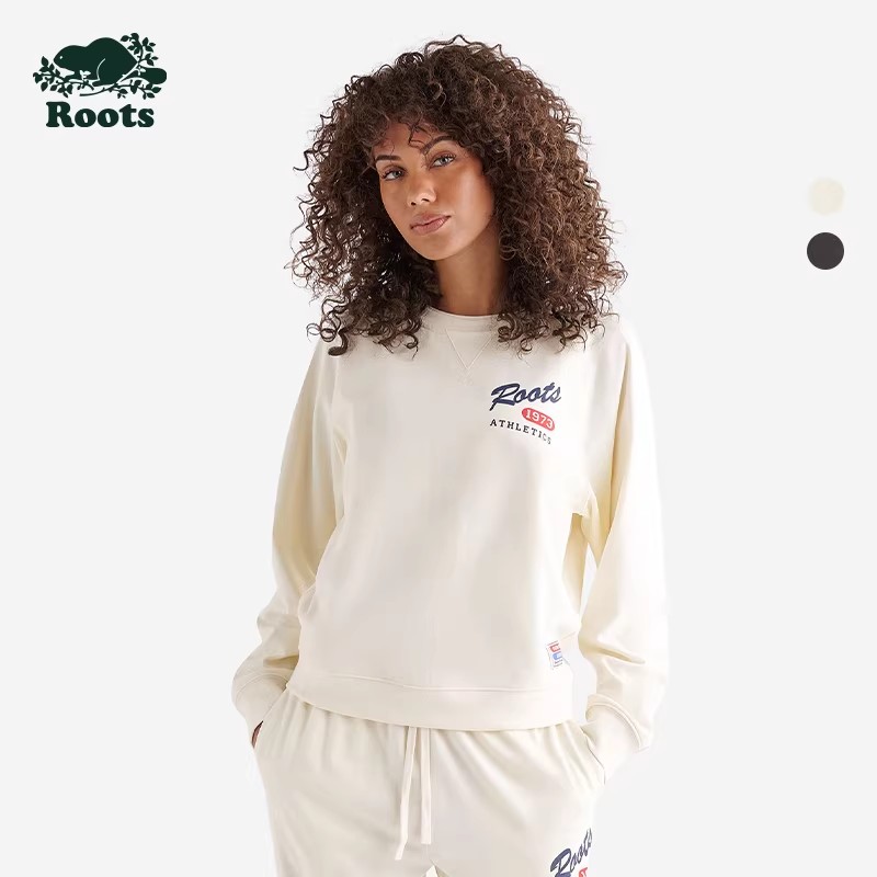 【2件9折】【ROOTS】女式休闲长袖圆领卫衣