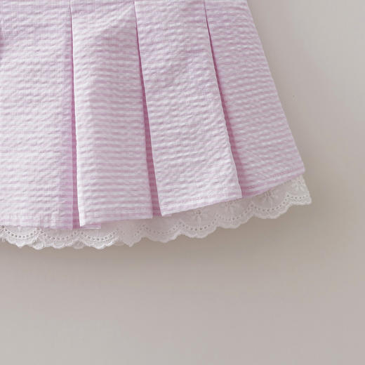 马克珍妮甜心格纹女童花边百褶裙2026年春装新款560130 商品图3