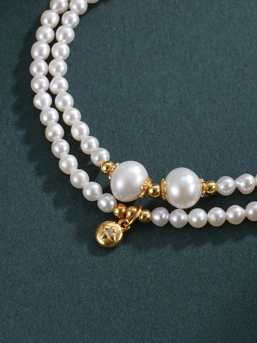 子佩集【依恋情结】银S925珍珠惜王妃手链【QNS0020】3mm珠镀金蝴蝶结2601 商品图9