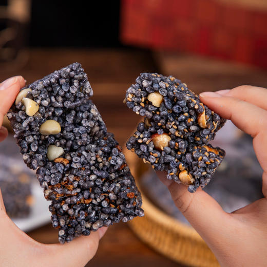 乾红食品乌米炒米糕 1000g礼盒装 原味花生/核桃/夏威夷果 商品图4