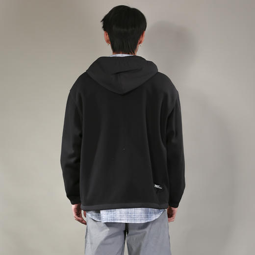 DRONKOO 2026 连帽帽子下摆袖口撞梭织料针织中厚开衫 商品图4