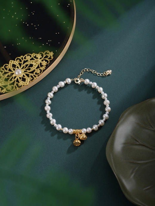 子佩集【两世同欢】珍珠惜王妃手链【ZZSL017】3-5.5mm珠镀金莲蓬2601 商品图8