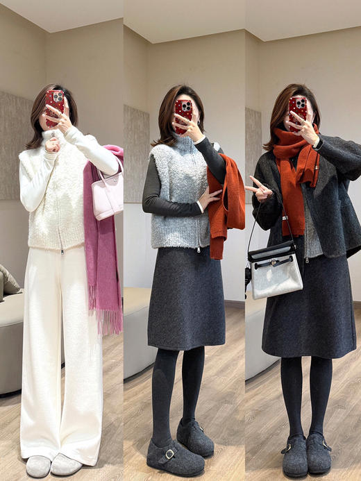 YAW61150圈圈纱毛绒马甲 商品图0