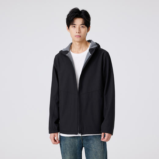 gxg.jeans男装【防风保暖】25冬款加绒连帽夹克户外运动软壳衣外套男女同款K&C 商品图3