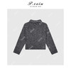 04-2潘依绣丁丁宠粉时尚百搭竖纹排扣翻领卫衣 Q5678 商品缩略图1