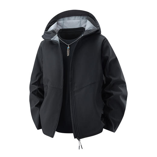 gxg.jeans男装【防风保暖】25冬款加绒连帽夹克户外运动软壳衣外套男女同款K&C 商品图8