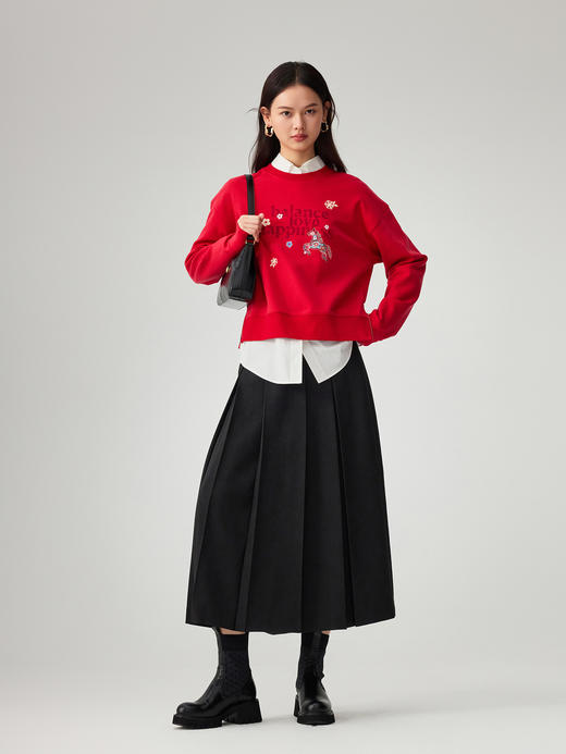 EP雅莹新年红色马到成功刺绣卫衣 商品图3