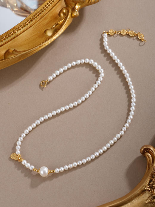 子佩集【天赐福缘】银S925珍珠惜王妃手链【QNS0012】3mm珠镀金葫芦金币2601 商品图5