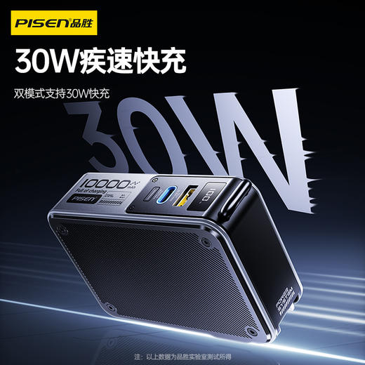 品胜 30W便携挂绳电霸10000毫安充电宝 支持苹果/华为/荣耀/小米等设备快充移动电源 商品图1