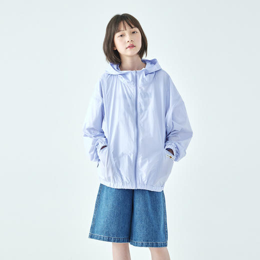 棵初2026年春季新款亲子中大女童UPF50+防晒面料清爽色系格纹外套 商品图3