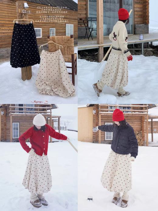 浮生八记/25D271/“波点圆舞曲”全棉秋冬松紧腰波点A字花苞半裙 商品图3