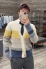 男款条纹针织开衫毛衣zh022 商品缩略图3