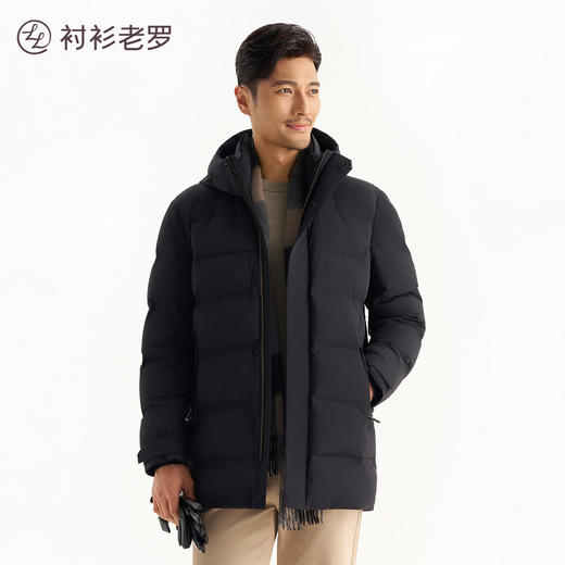 男士连帽中长款羽绒服秋冬加厚保暖外套259T7D526N[门店专款] 商品图0