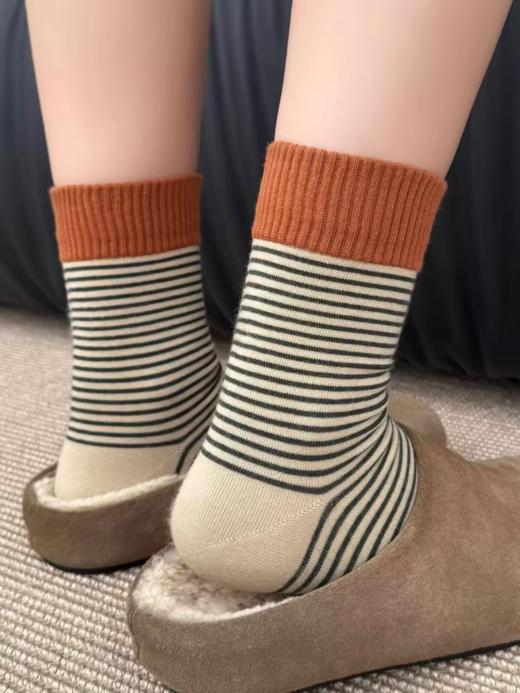 <曾小咸推荐> 撞色袜口拼接条纹袜 日常79/5双 活动价49.99/5双！！【预售款，预计3-15天发货】 商品图6