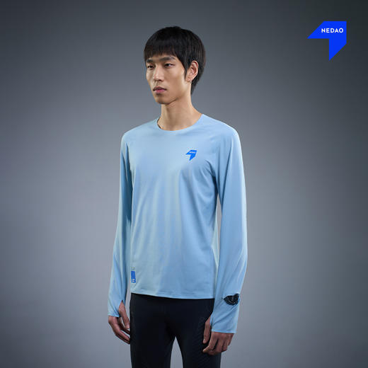 NEDAO内道空气感跑步长袖男士透气干爽跑步训练运动长袖速干跑步上衣 商品图2