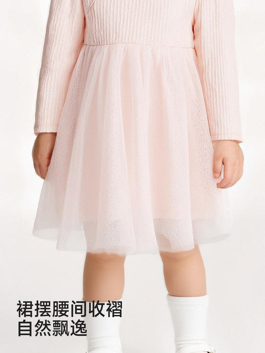 英氏童装女宝宝长袖连衣裙新中式网纱公主裙春夏日常YRLAJ1S001A 商品图4