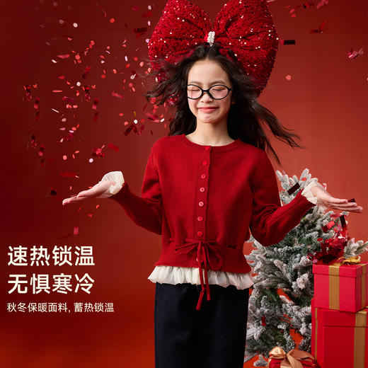 拼接花边针织开衫 商品图3