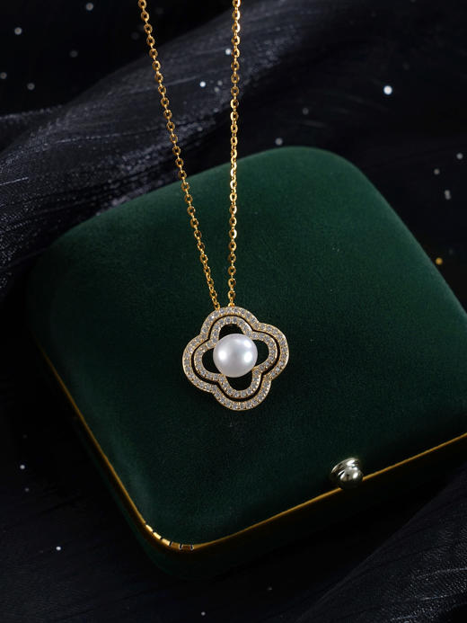 子佩集【好运加倍】银S925珍珠惜王妃套链【YP0065】7mm珠四叶草2601 商品图5