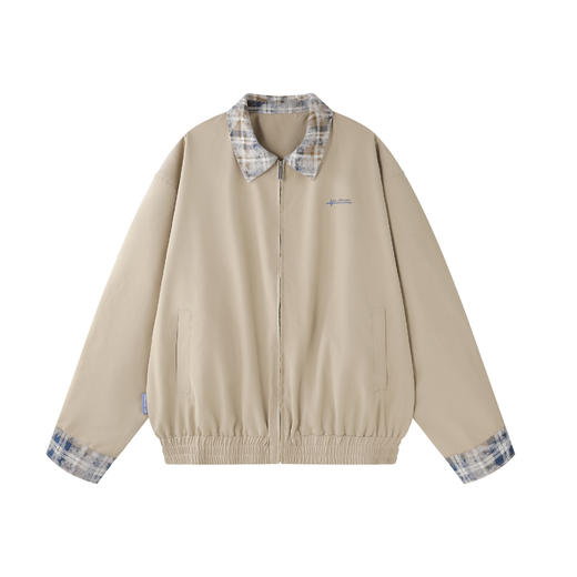 BJHG不计后果哈灵顿夹克外套男款春季新款基础撞色格子痞帅上衣女 商品图3