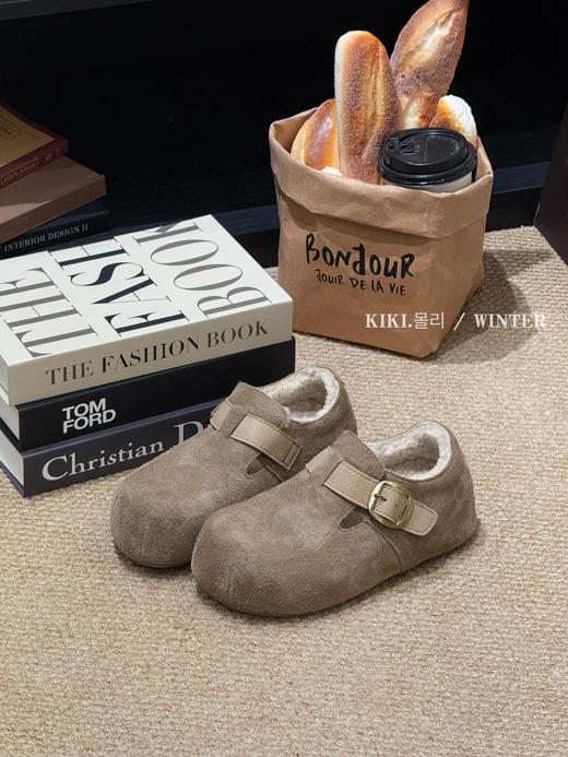 吐司厚底全包博肯复古真皮反牛皮软底增高鞋 商品图7