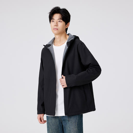 gxg.jeans男装【防风保暖】25冬款加绒连帽夹克户外运动软壳衣外套男女同款K&C 商品图4