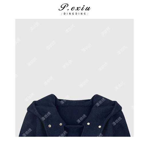 04-2潘依绣丁丁宠粉英伦风休闲毛呢连帽卫衣 Q45053 商品图2