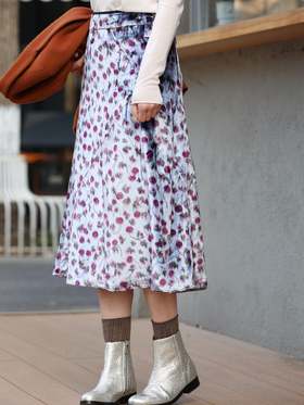 TYNVIE 层叠腰部A字裙 - 花卉图案