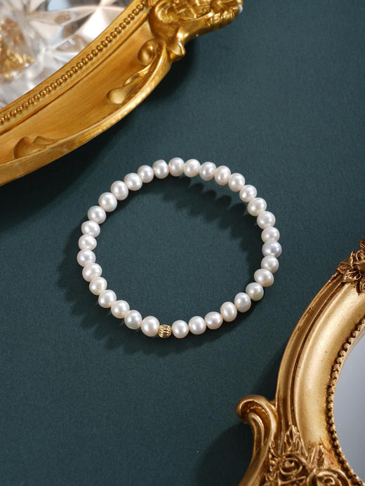 子佩集【光之彼岸】珍珠惜王妃手链【ZZSL006】5.5-6mm珠镀金多纹珠2601 商品图4