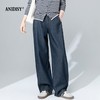 2026春装慵懒风高腰拉链垂感宽松牛仔镰刀裤 商品缩略图2