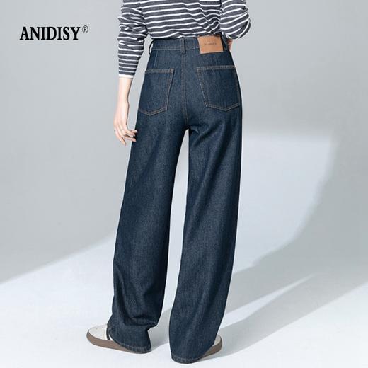 2026春装慵懒风高腰拉链垂感宽松牛仔镰刀裤 商品图4