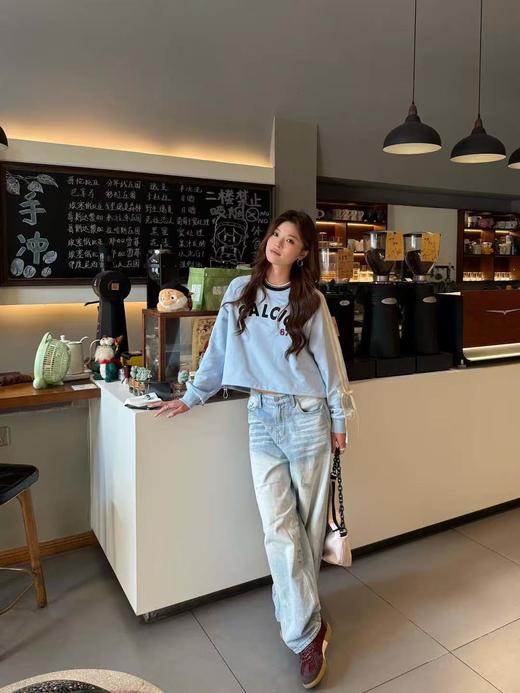 【春上新】【8折】6楼卡帕Kappa女士新款圆领长袖运动卫衣套头衫索罗娜短款上衣K0G22WT03吊牌价599现价479 商品图0