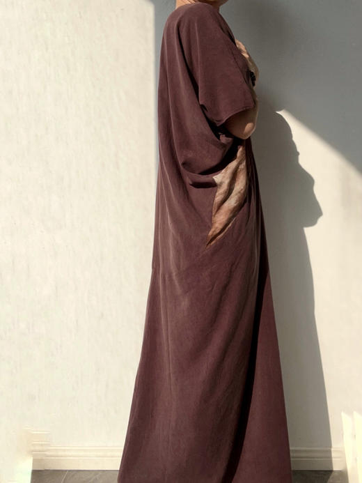 ranyepersonal｜PARADOX25DR04-1 低领拼接扎染紫色短袖连衣裙 [ 黑 ] 商品图1