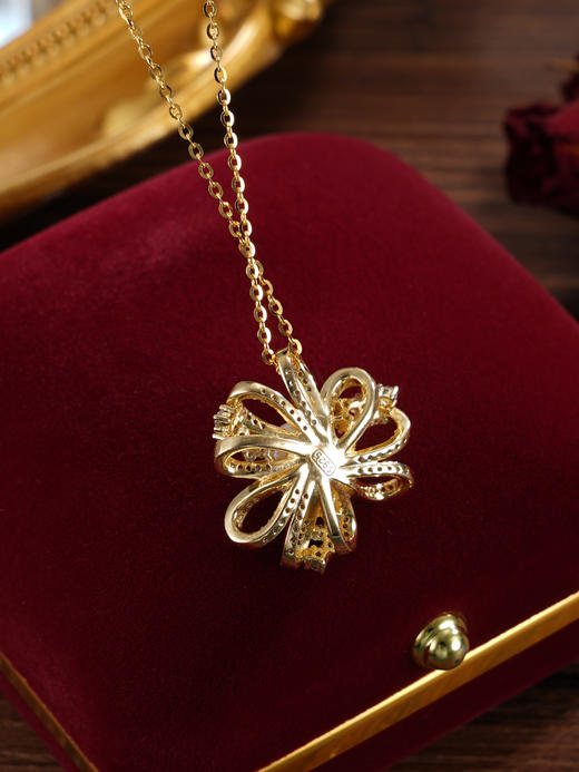 子佩集【繁花序曲】银S925珍珠惜王妃套链【XXDZ054】7mm珠镀金花朵2601 商品图3